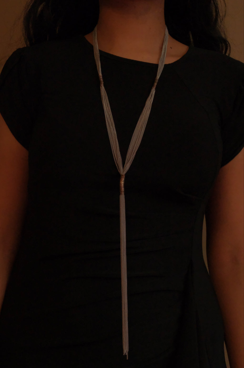 Multi-strand tassel lariat necklace