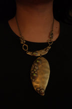 Artisan bronze statement necklace