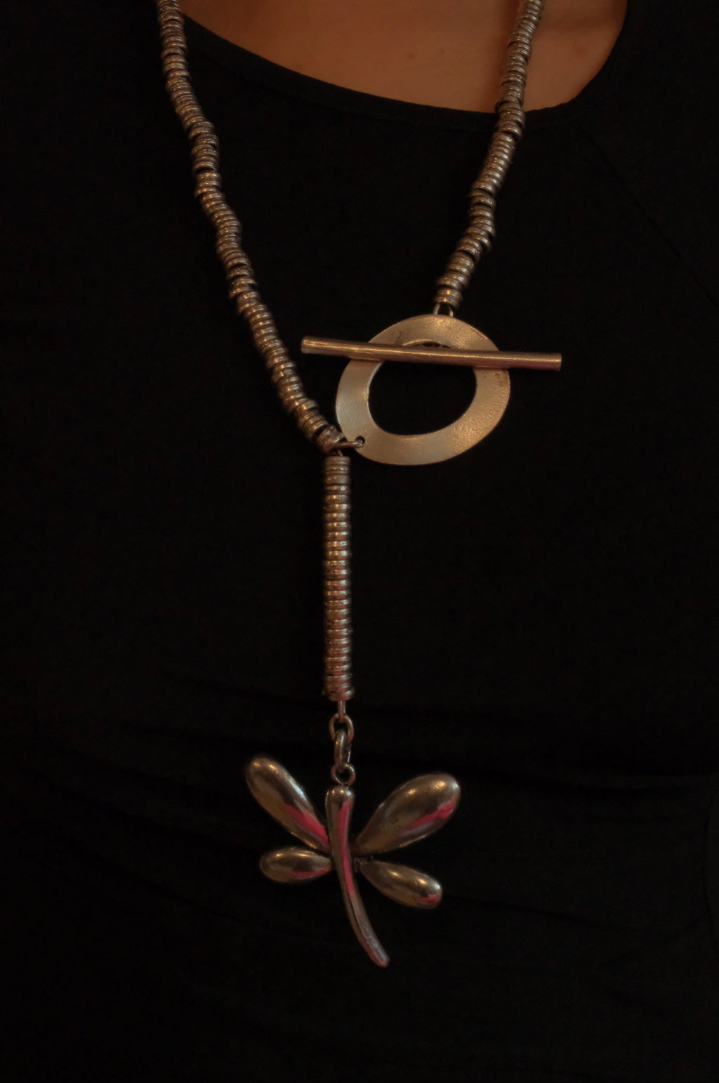 Dragonfly statement pendant necklace