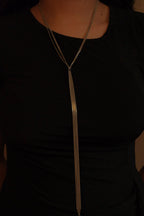 Multi-strand gold lariat necklace