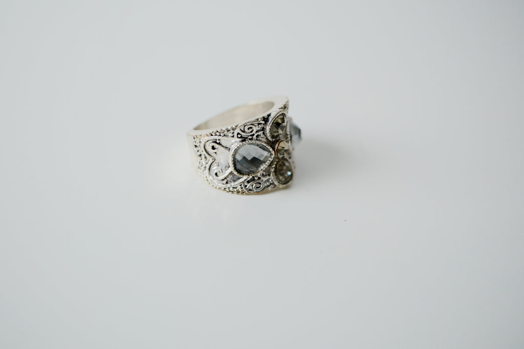 Crystal Filigree Cocktail Ring