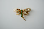 Vintage Jade Dragonfly Brooch