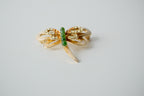 Vintage Jade Dragonfly Brooch
