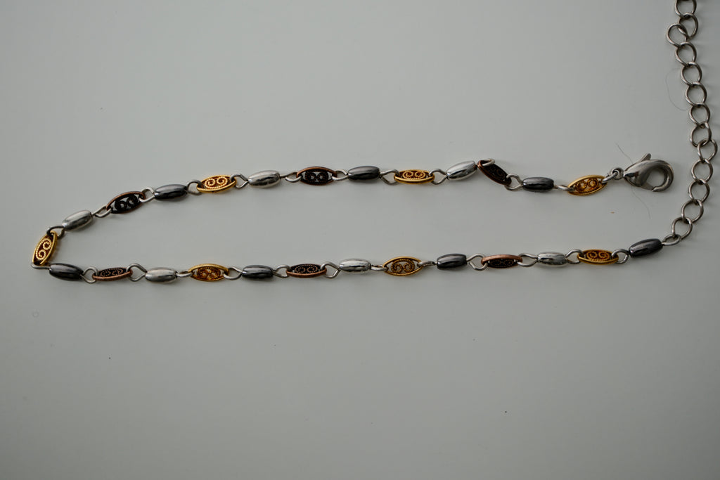 Vintage Three Tone Anklet