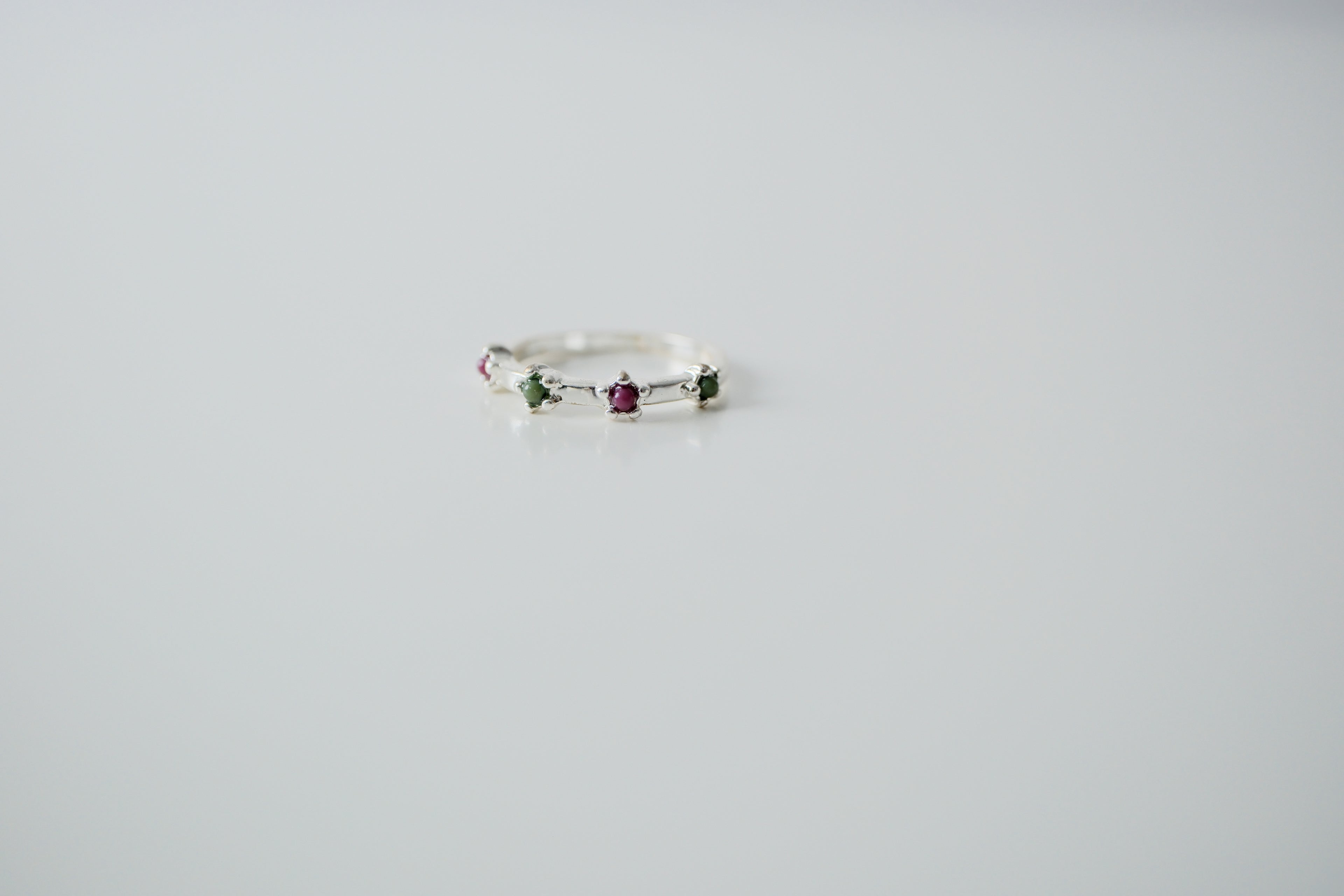 Delicate Green and Purple Stone Ring