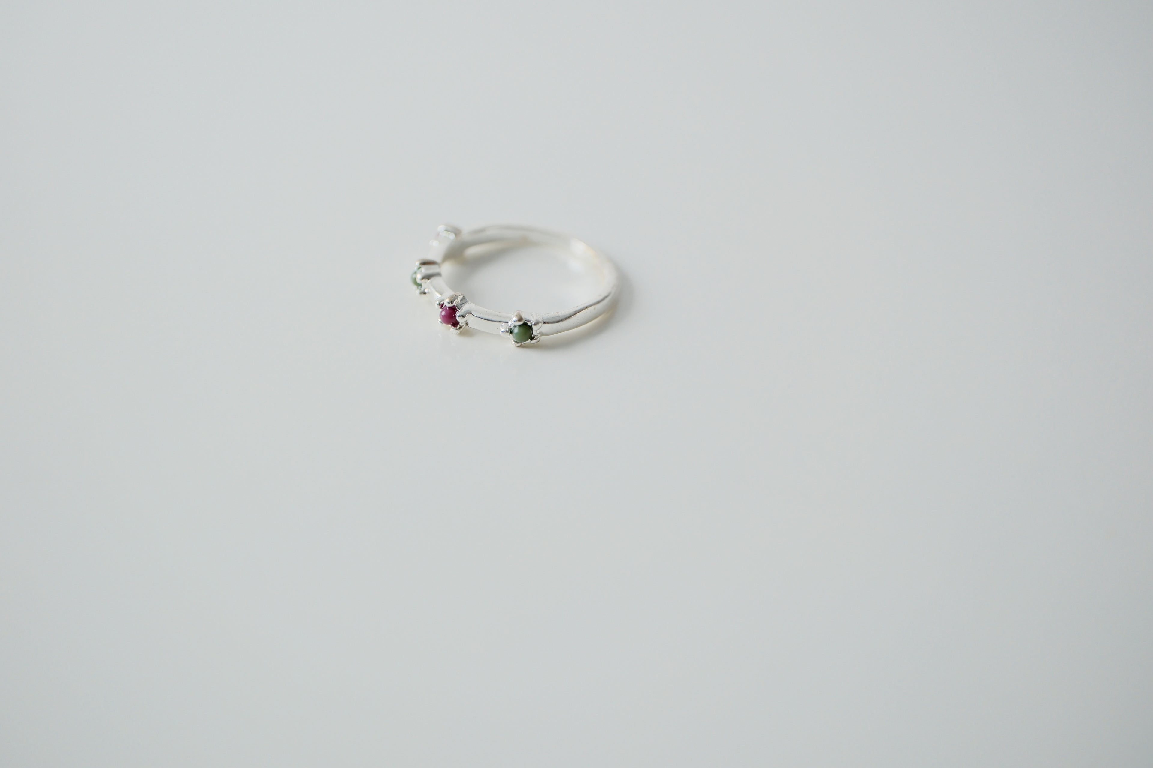 Delicate Green and Purple Stone Ring