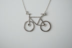 Silver Bicycle Heart Necklace