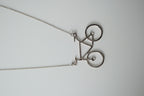 Silver Bicycle Heart Necklace