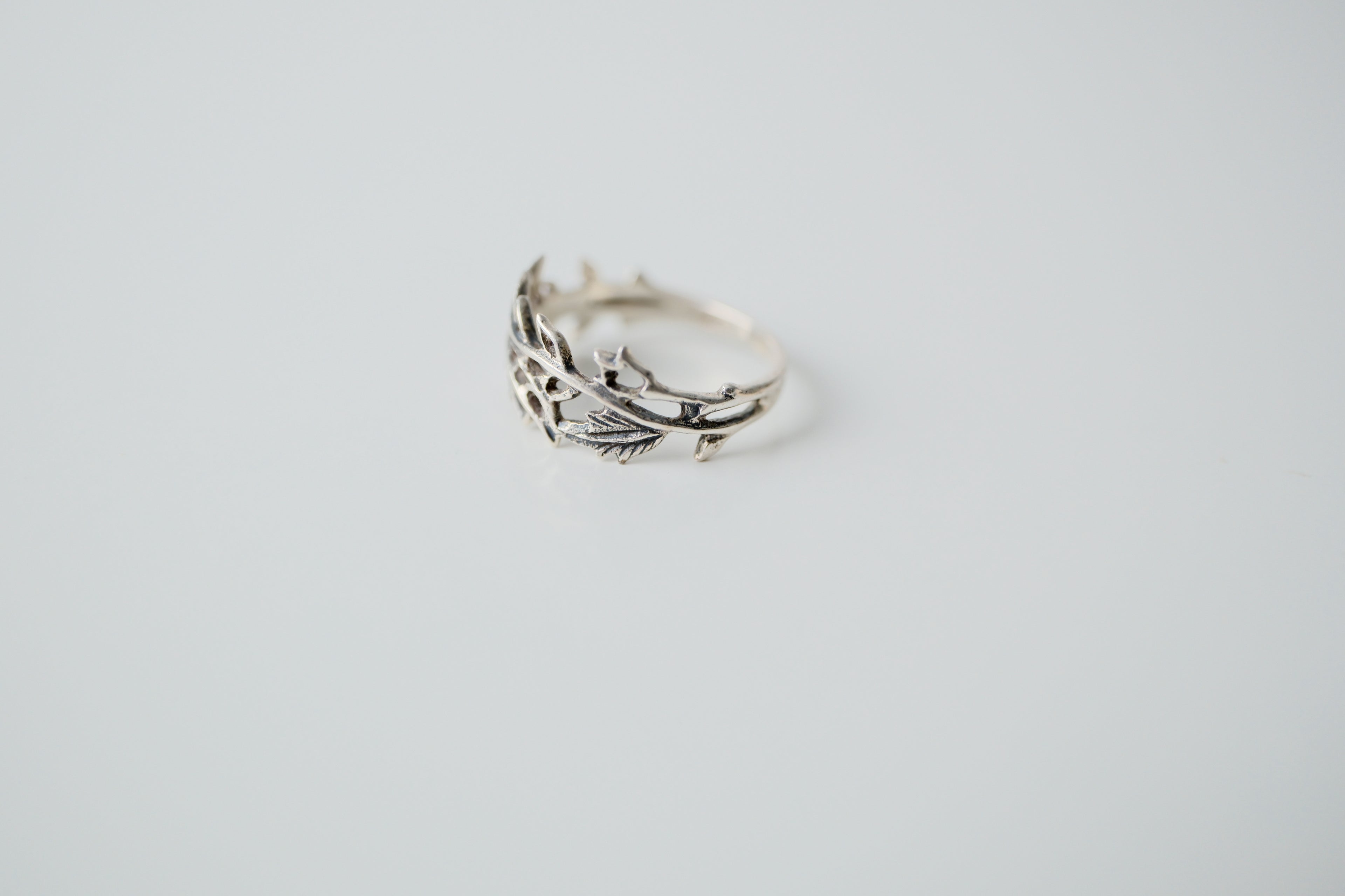 Sterling Silver Filigree Leaf Ring