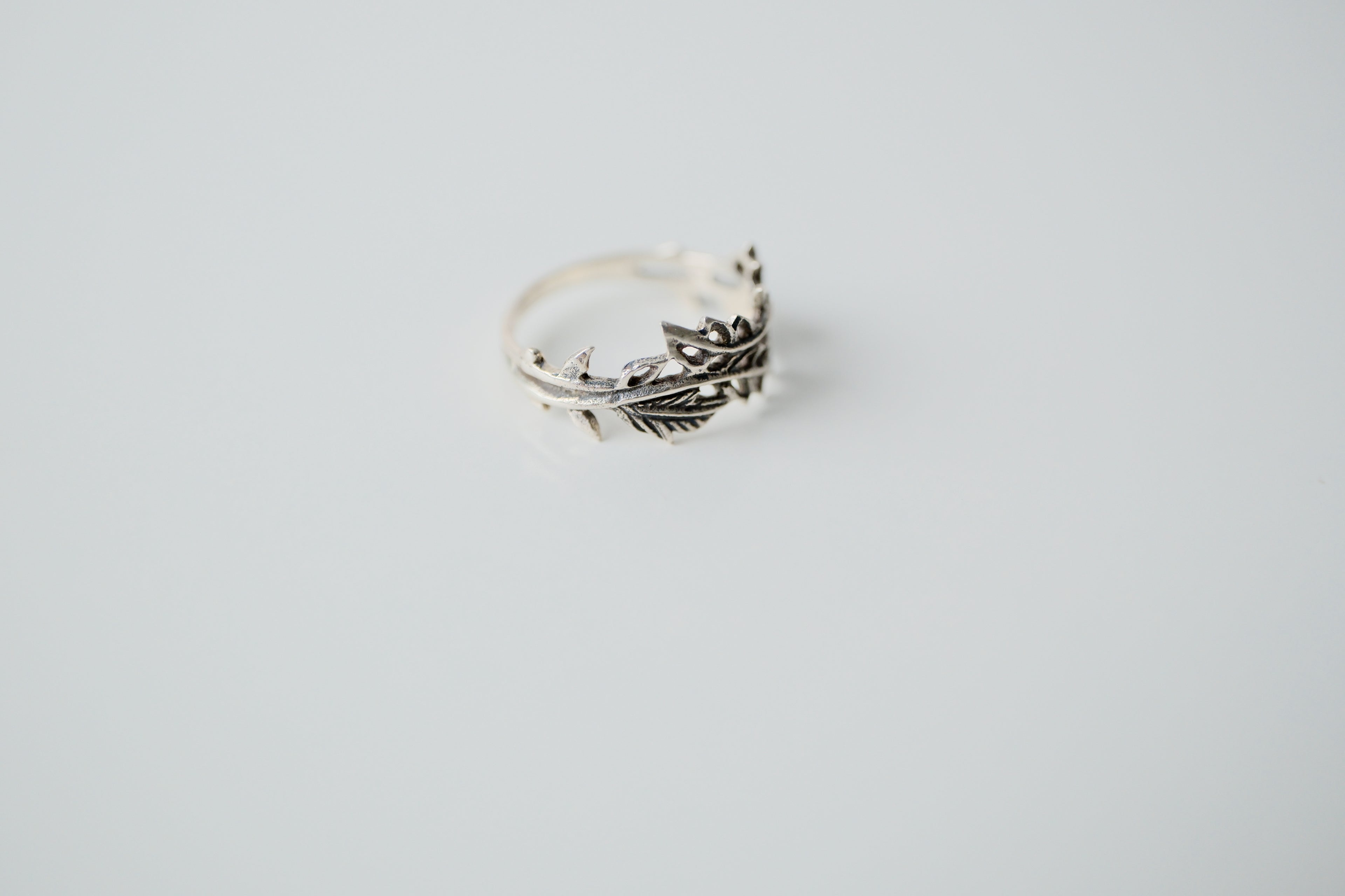 Sterling Silver Filigree Leaf Ring