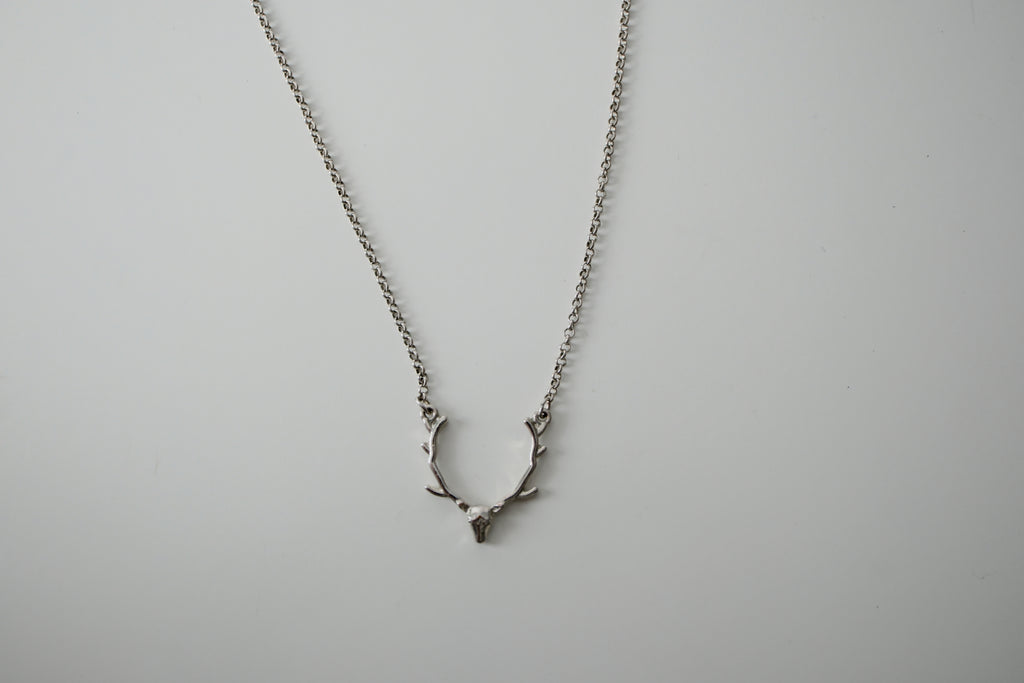 Deer Antler Silver Necklace