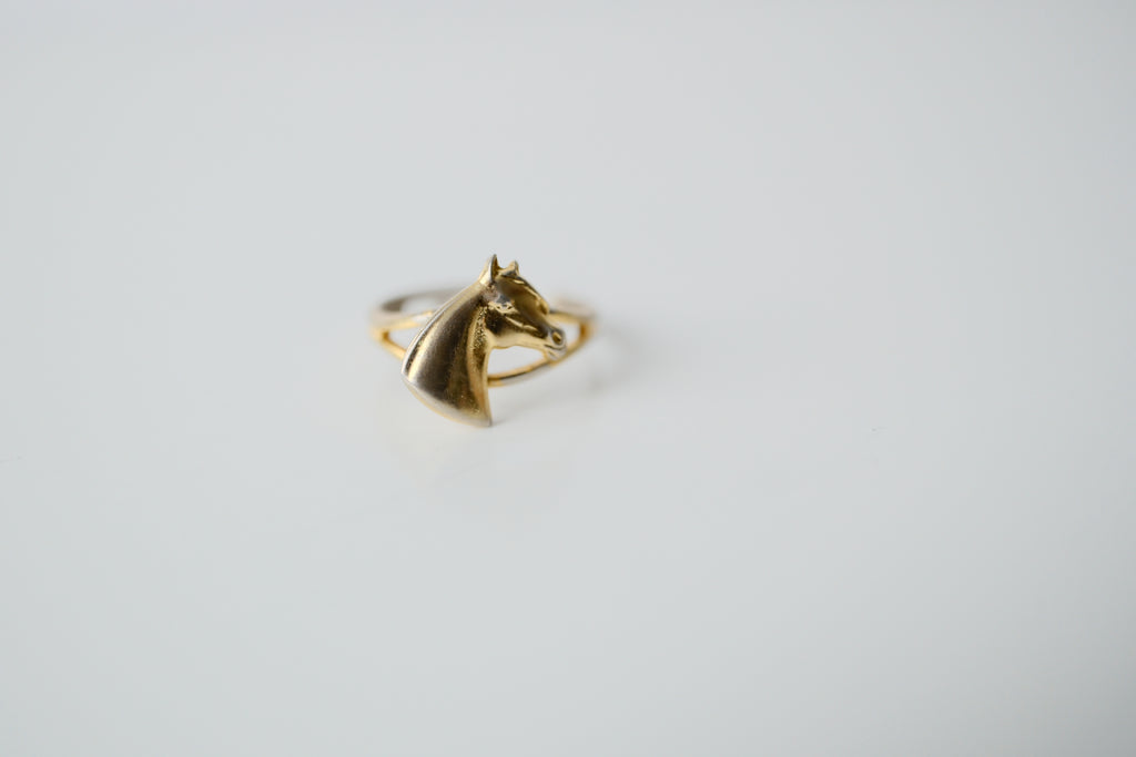 Gold Tone Horse Head Ring