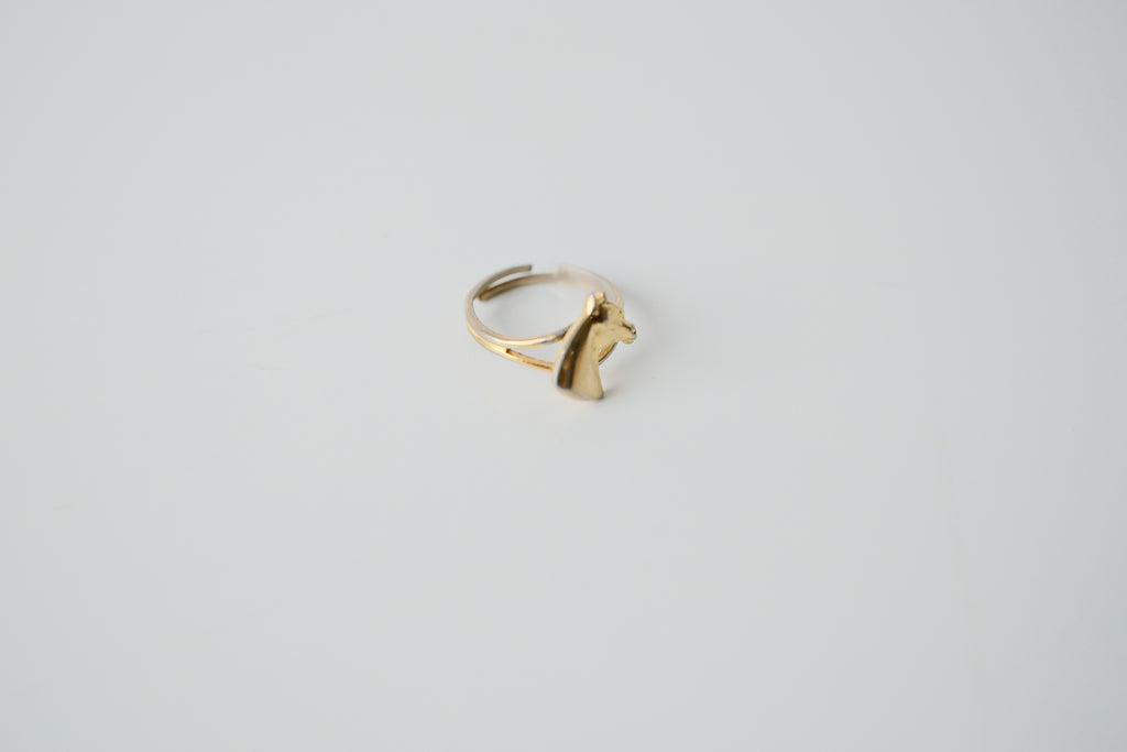 Gold Tone Horse Head Ring