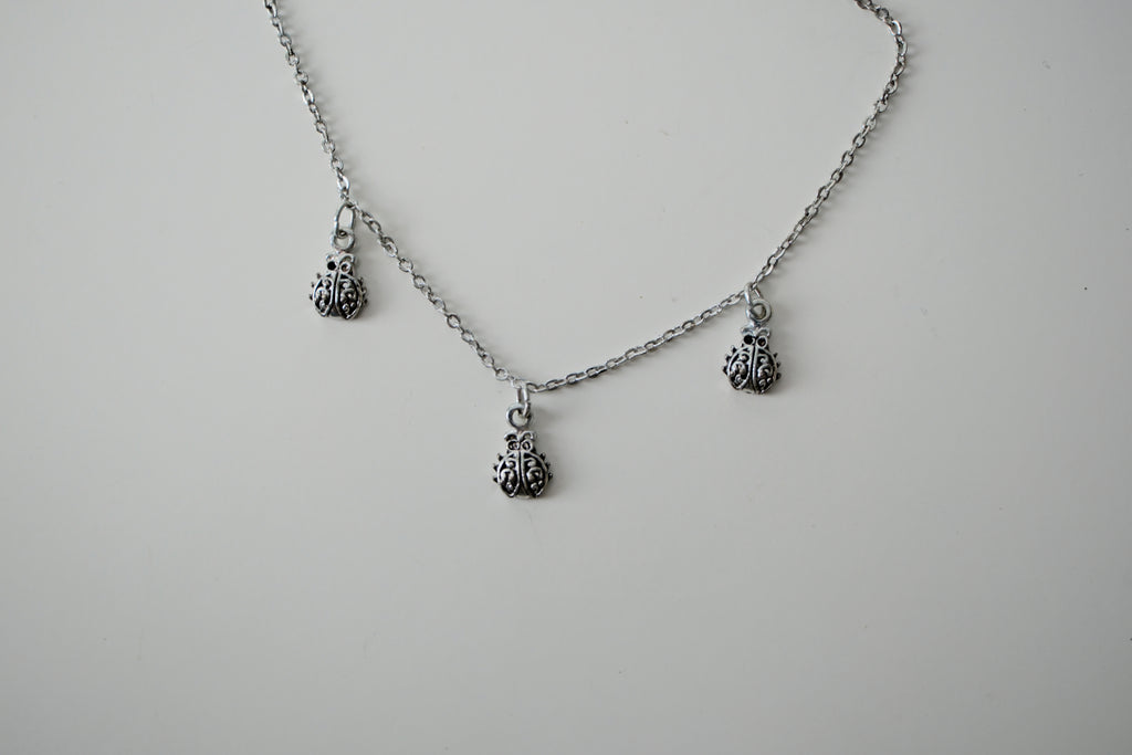 Sterling Silver Ladybug Anklet