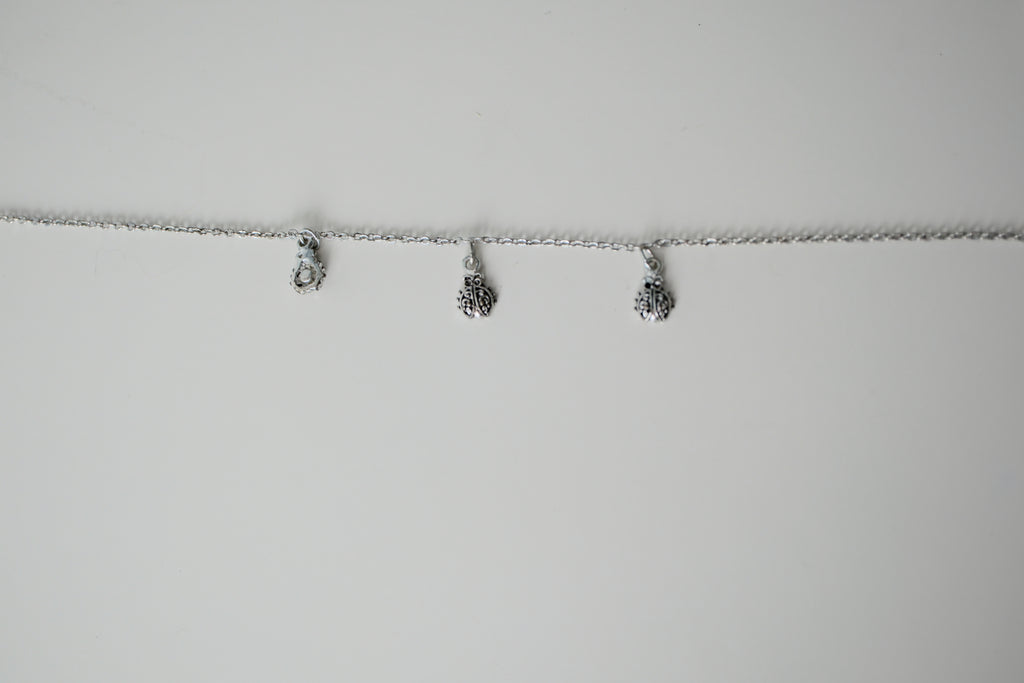 Sterling Silver Ladybug Anklet