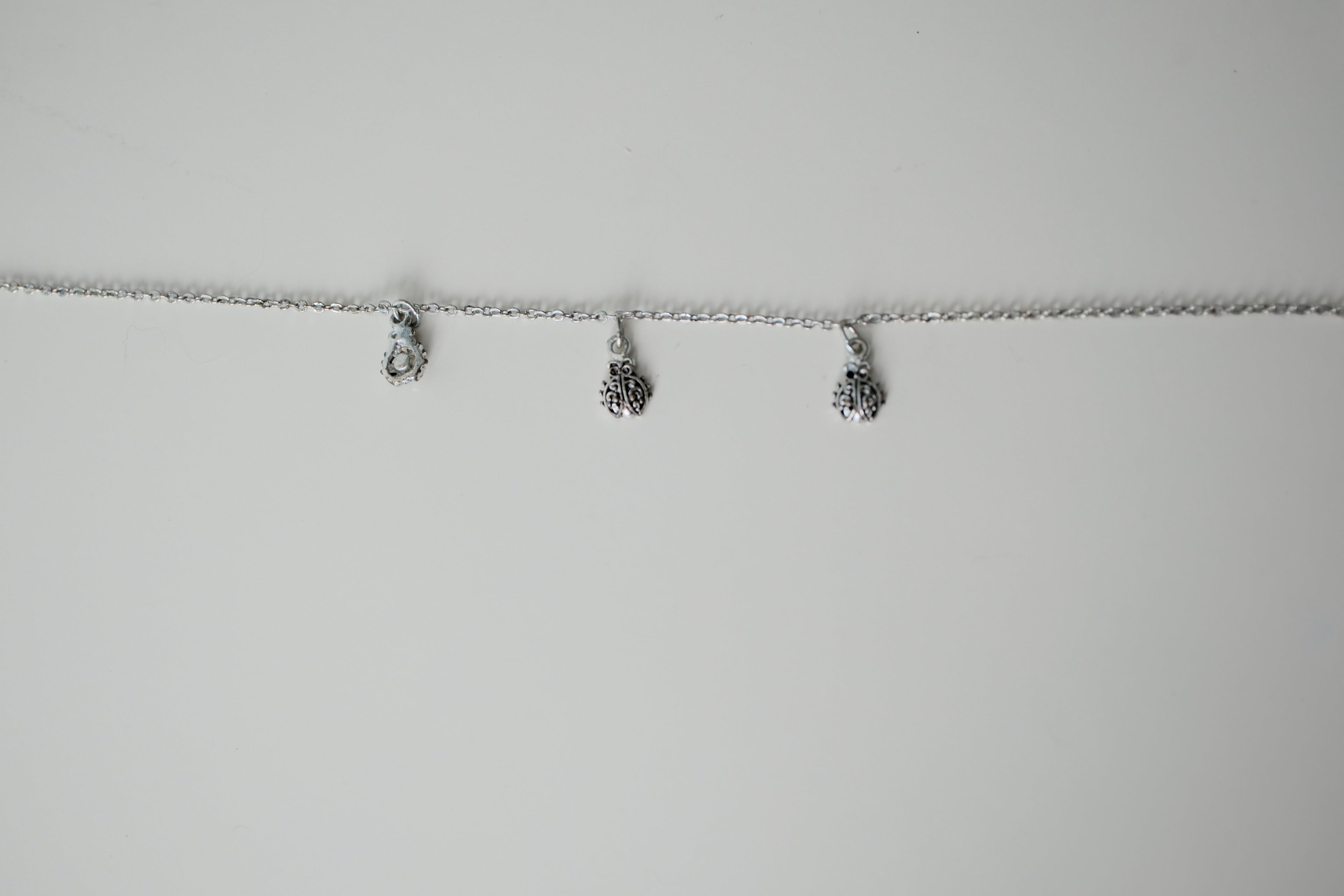 Sterling Silver Ladybug Anklet