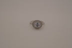 Sterling silver double halo ring