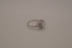 Sterling silver double halo ring