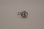 Sterling silver double halo ring