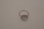 Sterling silver double halo ring