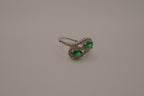 Sterling silver Toi et Moi style Green stone bypass ring
