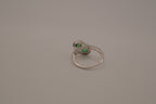Sterling silver Toi et Moi style Green stone bypass ring
