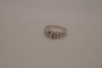 Sterling silver classic three-stone ring