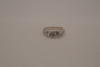 Sterling silver classic three-stone ring
