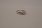 Sterling silver classic three-stone ring