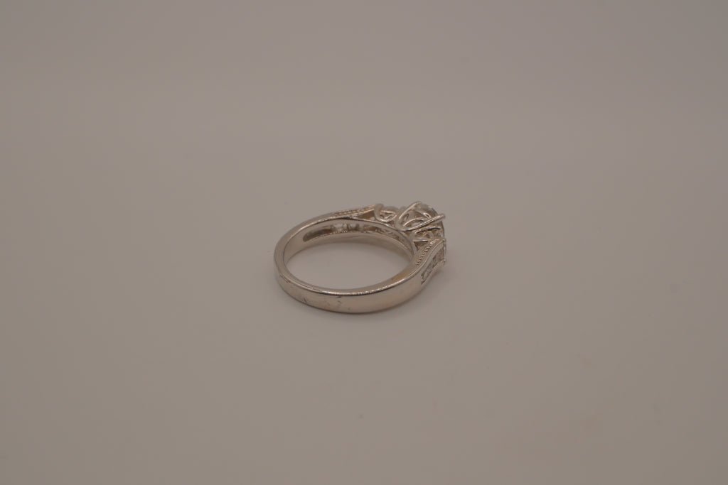 Sterling silver classic three-stone ring