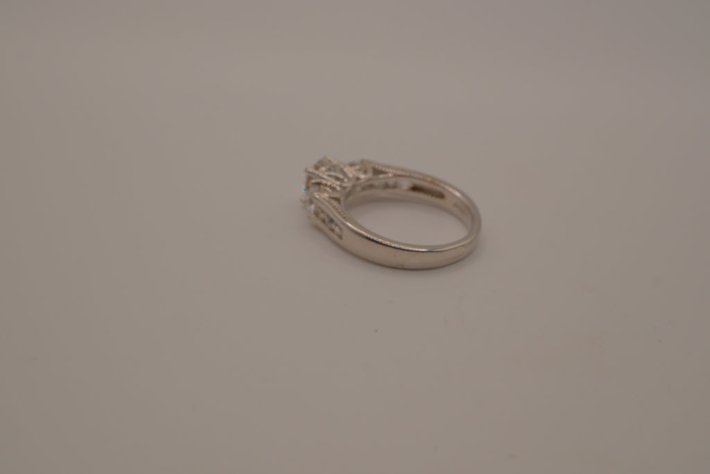 Sterling silver classic three-stone ring
