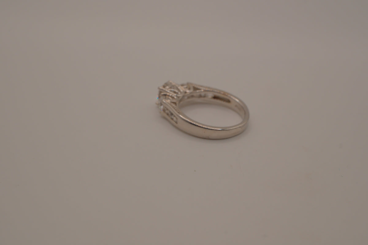Sterling silver classic three-stone ring