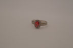 Sterling silver oval red gemstone ring