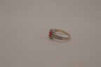 Sterling silver oval red gemstone ring