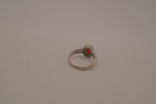 Sterling silver oval red gemstone ring