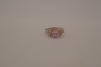 Vintage sterling silver Pink stone openwork ring