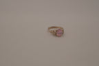 Vintage sterling silver Pink stone openwork ring