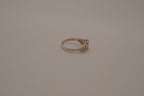Vintage sterling silver Pink stone openwork ring