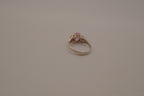 Vintage sterling silver Pink stone openwork ring