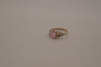 Vintage sterling silver Pink stone openwork ring