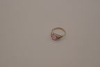 Vintage sterling silver Pink stone openwork ring