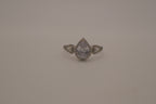 Sterling silver pear-shaped halo ring