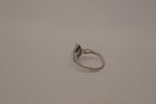 Sterling silver pear-shaped halo ring