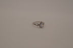 Sterling silver pear-shaped halo ring