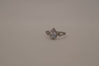 Sterling silver pear-shaped halo ring