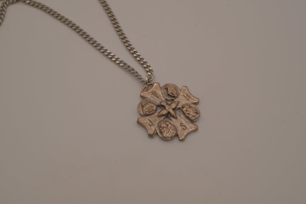 Vintage Catholic 5-Way Medal Cross necklace