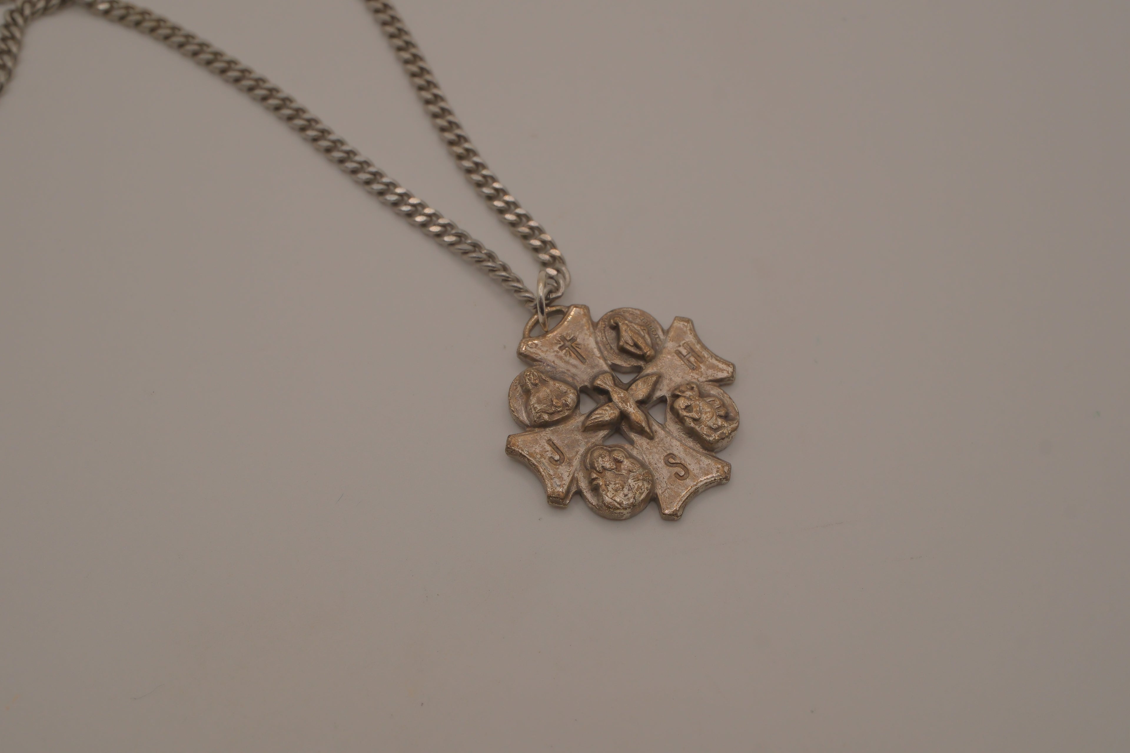 Vintage Catholic 5-Way Medal Cross necklace