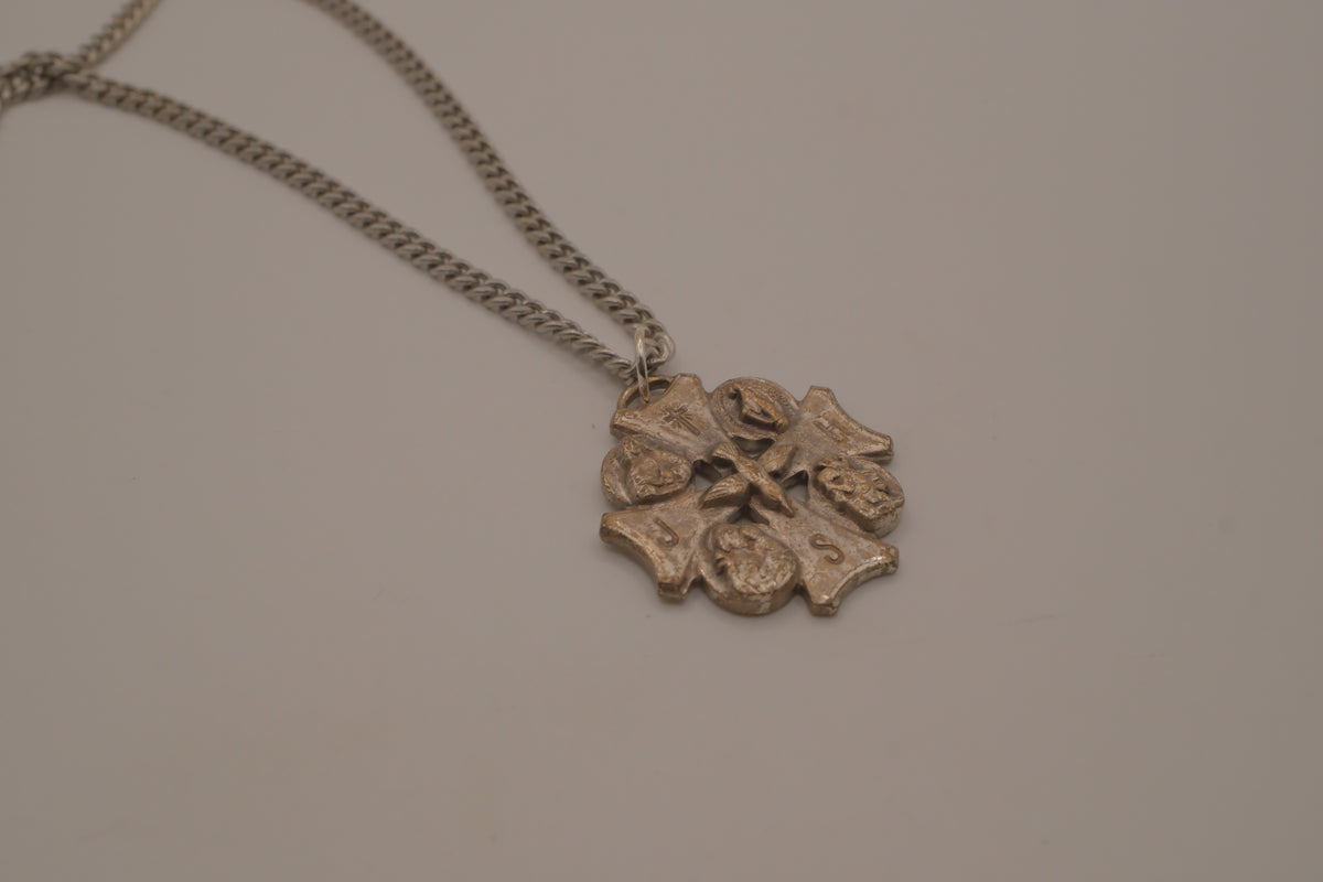 Vintage Catholic 5-Way Medal Cross necklace