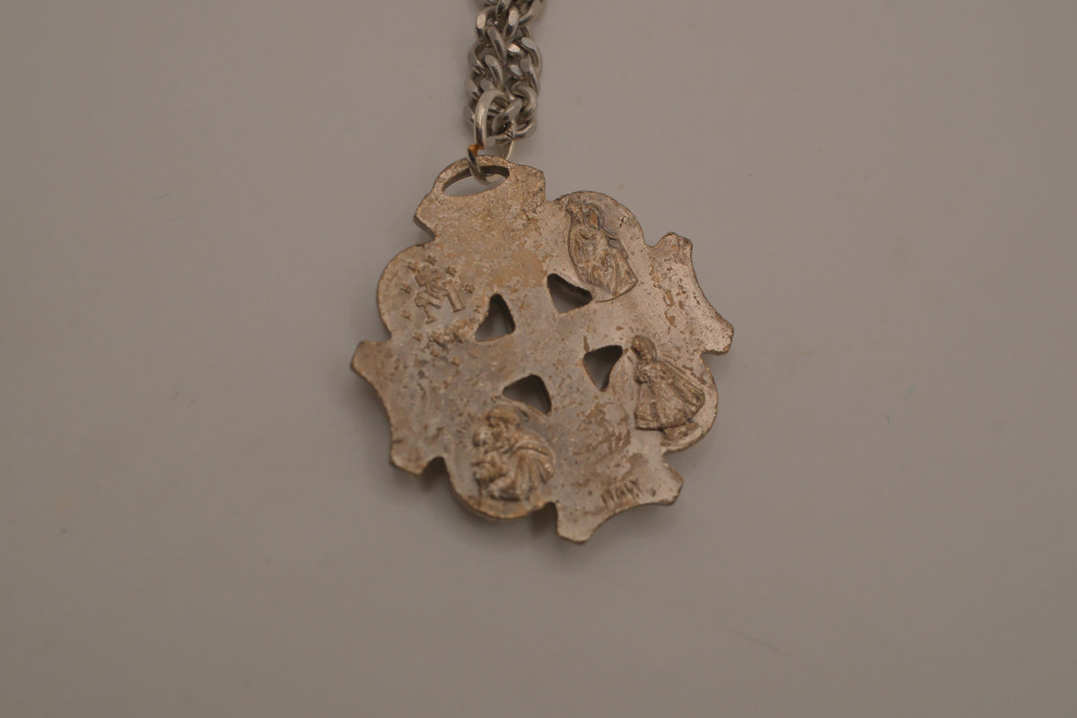 Vintage Catholic 5-Way Medal Cross necklace