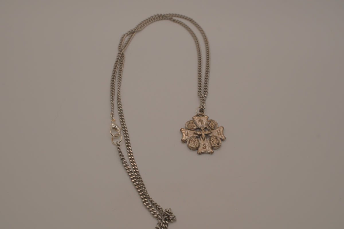 Vintage Catholic 5-Way Medal Cross necklace